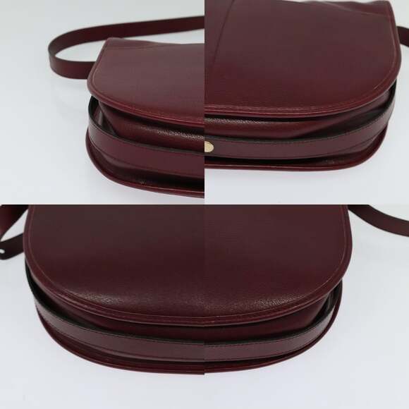 DIOR Shoulder Bag Leather Bordeaux Gold - Picture 10 of 12